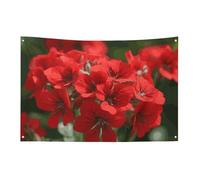Bandiera dei gerani rossi 0,9 x 1,5 m nessuna dissolvenza bandiera di benvenuto giardino cortile casa bandiere decorative giardino cortile cartello interno esterno banner festa decorazione casa