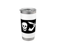 Bandiera dei pirati Bartholomew Roberts Jolly Roger Skull Captain Bicchiere termico in acciaio inox doppia parete