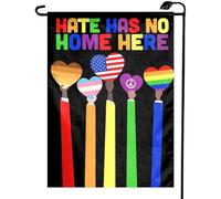 Bandiera Dei Pirati Hate Has No Home Here Pride Rainbow Heart 30X45Cm Bandiera Da Cortile Resistenti Non Sbiadisce Facilmente Banner Per Esterni Celebrazione Spiaggia