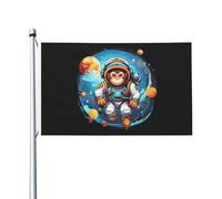 Bandiera Dei Pirati Monkey Astronaut With The Moon In Space Banner Stagionali Appendere Bandiere Per Soggiorno Dormitorio Feste 90X150Cm