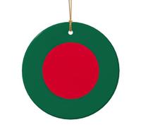 Bandiera Del Bangladesh Stampa Ceramica Pendente Rotondo Per Gli Ornamenti Da Viaggio Per La Decorazione Domestica