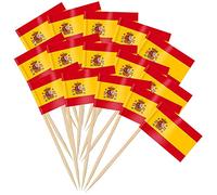 Bandiera del Bastone di Cocktail Spagna,Spagna Bandiere Stuzzicadenti,Bandiera Spagna,Mini Etichette Alimentari Bandiere,Cupcake Tag Formaggio,per panini,Frutta,Cocktail,100 PCS