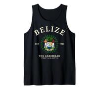 Bandiera del Belize EST 1981 The Caribbean Vintage Style Art Canotta