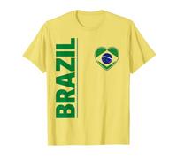 Bandiera del Brasile Cuore Pride Brasil Patriottico Maglietta