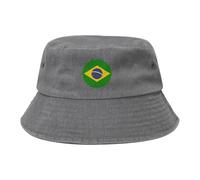 Bandiera del Brasile Uomo Donne Cotone Bucket Hat Traspirante Secchio Cappelli Pieghevole Cappello da Pescatore per Spiaggia All'Aperto Viaggi
