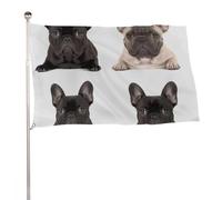 Bandiera del bulldog francese, 152,4 x 243,8 cm, stampa su entrambi i lati, bandiera decorativa da giardino, non sbiadisce, con occhielli in ottone da appendere, sfondo fotografico per interni ed
