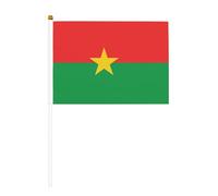 Bandiera del Burkina Faso, piccole bandiere tenute in mano, mini bandiere su bastone per feste, attività di squadra, parate, decorazione per le vacanze, confezione da 10