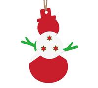 Bandiera del Burundi in legno stampato ornamenti natalizi - Set di 6 pezzi per alberi di Natale, decorazioni per la casa, feste di vacanza