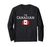 Bandiera del Canada con scritta "I'm Canadian Proud That I'm From Canada Souvenir Maglia a Manica