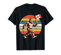 Bandiera del Canada Day Sasquatch vintage per amanti della foresta, regalo da uomo Maglietta