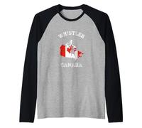 Bandiera del Canada Distressed Whistler Pride Maglia con Maniche Raglan