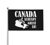 Bandiera del Canada già grande Eh House, bandiera 3x5 piedi singolo lato esterno, colori vivaci striscioni anti-sbiadimento decorazione esterna del cortile