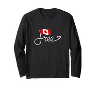 Bandiera del Canada - libertà Canadese Word Art Maglia a Manica