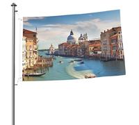 Bandiera del Canal Grande in Italia, 0,6 x 0,9 m, stampa su entrambi i lati, bandiere da giardino, bandiera da cortile per esterni, bandierine regalo con occhielli, sfondo fotografico, per interni ed