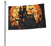 Bandiera del castello con testa di zucca con albero nero, 2 x 3 m, stampa su entrambi i lati, bandiera da giardino, bandiere di benvenuto per esterni bandiera per esterni banner per interni cortile