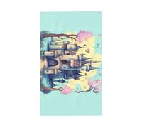 Bandiera del castello delle fiabe. Bandiera decorativa per esterni 0,9 x 1,5 m, striscione verticale in poliestere