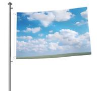 Bandiera del cielo con nuvole bianche, 7,6 x 0,9 m, stampa su entrambi i lati, bandiere da giardino per esterni, bandiere per vacanze, banner regalo con occhielli, sfondo fotografico, per interni ed