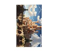 Bandiera del cielo del castello dell'anime. Bandiera decorativa per esterni 0,9 x 1,5 m, striscione verticale in poliestere