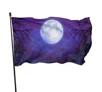 Bandiera del cielo della luna nella notte, 9 x 1,5 m, bandiera leggera per esterni, decorazione da giardino, bandiera in poliestere resistente allo sbiadimento con occhielli in ottone