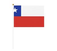 Bandiera del Cile, piccole bandiere tenute in mano, mini bandiere su bastone per feste, attività di squadra, parate, decorazione per vacanze, confezione da 10