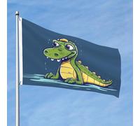 Bandiera del coccodrillo del fumetto 2x3 Ft Double Sided No Fade Welcome Garden Flag Yard Flag Con Ottone Outdoor Banner Decor Per Cortile Portico Prato Decor