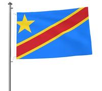 Bandiera del Congo 2x3 Double Face Flag - Striscione resistente e decorativo per esterni, ideale per giardino, camera da letto e decorazione per feste