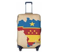 Bandiera del Congo mappa con stelle stampa viaggio bagagli copertura valigia Protector valigia lavabile bagagli copre antigraffio, Nero , L