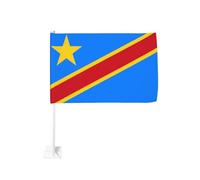 Bandiera del Congo per auto, 30,5 x 45,7 cm, bandiera double-face per finestrino auto, stampa resistente allo sbiadimento, bandiera decorativa per auto di alta qualità, per eventi sportivi e sfilate