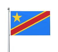 Bandiera del Congo Stampe Bandiera su entrambi i lati 3 x 5FT leggera e resistente al colore con asole Ideale per feste all'aperto e giardini.