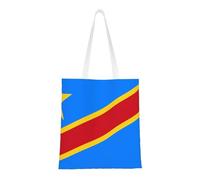 Bandiera del Congo Totes. Tela leggera, doppi manici, elegante borsa tote da donna, perfetta per lo shopping, il lavoro e il trasporto quotidiano.