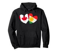 Bandiera del Cuore del Kurdistan del Canada Orgoglio curdo Canadese Felpa con Cappuccio
