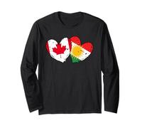Bandiera del Cuore del Kurdistan del Canada Orgoglio curdo Canadese Maglia a Manica