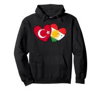 Bandiera del Cuore del Kurdistan della Turchia Orgoglio curdo Turco Felpa con Cappuccio