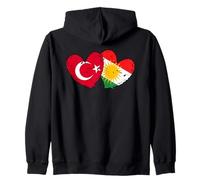 Bandiera del Cuore del Kurdistan della Turchia Orgoglio curdo Turco Felpa con Cappuccio