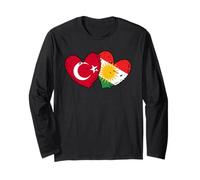Bandiera del Cuore del Kurdistan della Turchia Orgoglio curdo Turco Maglia a Manica