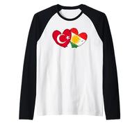 Bandiera del Cuore del Kurdistan della Turchia Orgoglio curdo Turco Maglia con Maniche Raglan