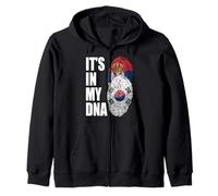 Bandiera del Dna Vintage del Patrimonio serbo e sudcoreano Felpa con Cappuccio