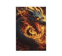 Bandiera del drago cinese di fuoco, 0,9 x 1,5 m, bandiere da giardino vivaci su entrambi i lati, striscione di benvenuto stagionale con occhielli in ottone, decorazione sfondo fotografico per cortile