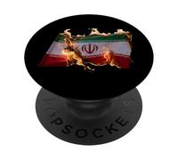 Bandiera del fuoco della protesta di solidarietà dell'Iran PopSockets PopGrip Adesivo