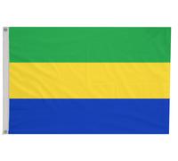 Bandiera del Gabon con occhielli - fatta a mano nel Regno Unito