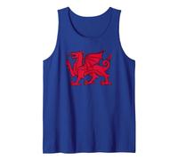 Bandiera del Galles del Drago Rosso Canotta, Uomo, Blu Reale, XL