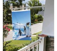 Bandiera del ghiaccio dell'Antartide del pinguino 0,6 x 90,6 cm all'aperto all'aperto bandiere da giardino estate autunno inverno con occhiello verticale su entrambi i lati bandiere per le vacanze