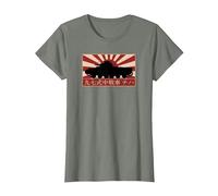 Bandiera del Giappone per carro Armato Giapponese Type 97 Maglietta, Donna, Verde Militare mélange, M