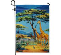 Bandiera del giardino degli animali safari, decorazioni vibranti di giraffe e zebre banner per prato bifacciale, decorazione da giardino all'aperto estate per la casa a tema di vita