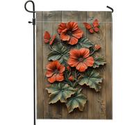 Bandiera del giardino dei fiori rossi per la primavera e l'estate banner di decorazione esterna bandiera in tela doppia faccia decorazione stagionale per la casa e il prato 12 x 18 pollici