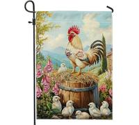 Bandiera del giardino del gallo di campagna striscione colorato per la decorazione della casa per la primavera ed estate bandiera del patio a doppia faccia per la decorazione del prato all'aperto 12 x