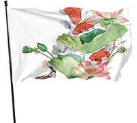 Bandiera del giardino della carpa Koi dell' di pesci colorati all'aperto, bandiera della festa di famiglia 3 X 5 ft Decorazioni per la casa all'aperto