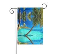 Bandiera del giardino della decorazione del cortile dell'isola tropicale dell'oceano