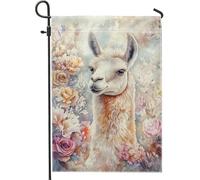 Bandiera del giardino della fiamma floreale banner della decorazione della primavera dei colori pastello morbidi bandiera della tela doppia faccia per la decorazione del prato all'aperto 12 x 18