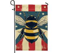 Bandiera del giardino delle api, banner decorativo delle api gialle decorazione del prato stagionale double face stile patriottico all'aperto 12 x 18 pollici